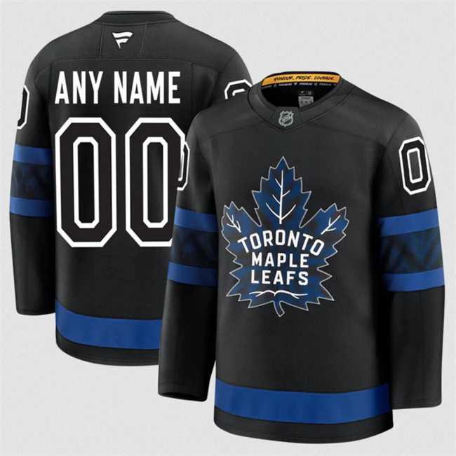 Mens Toronto Maple Leafs Active Player Custom Black 2024-25 Alternate Stitched Hockey Jersey->customized nhl jersey->Custom Jersey